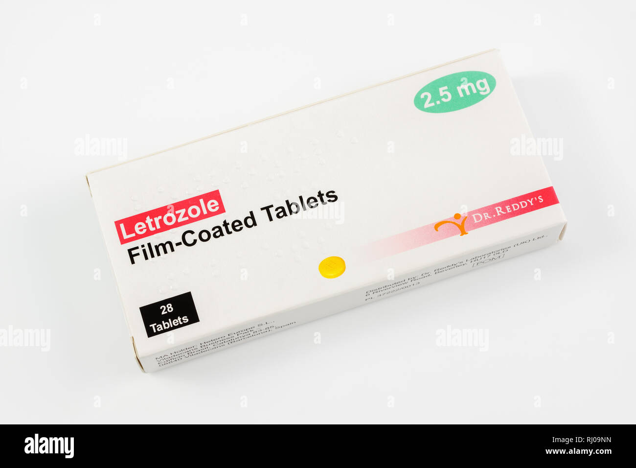 Letrozole noto anche come Femara un inibitore di aromatasi terapia ormonale farmaco usato per trattare il cancro della mammella in donne in post-menopausa Foto Stock