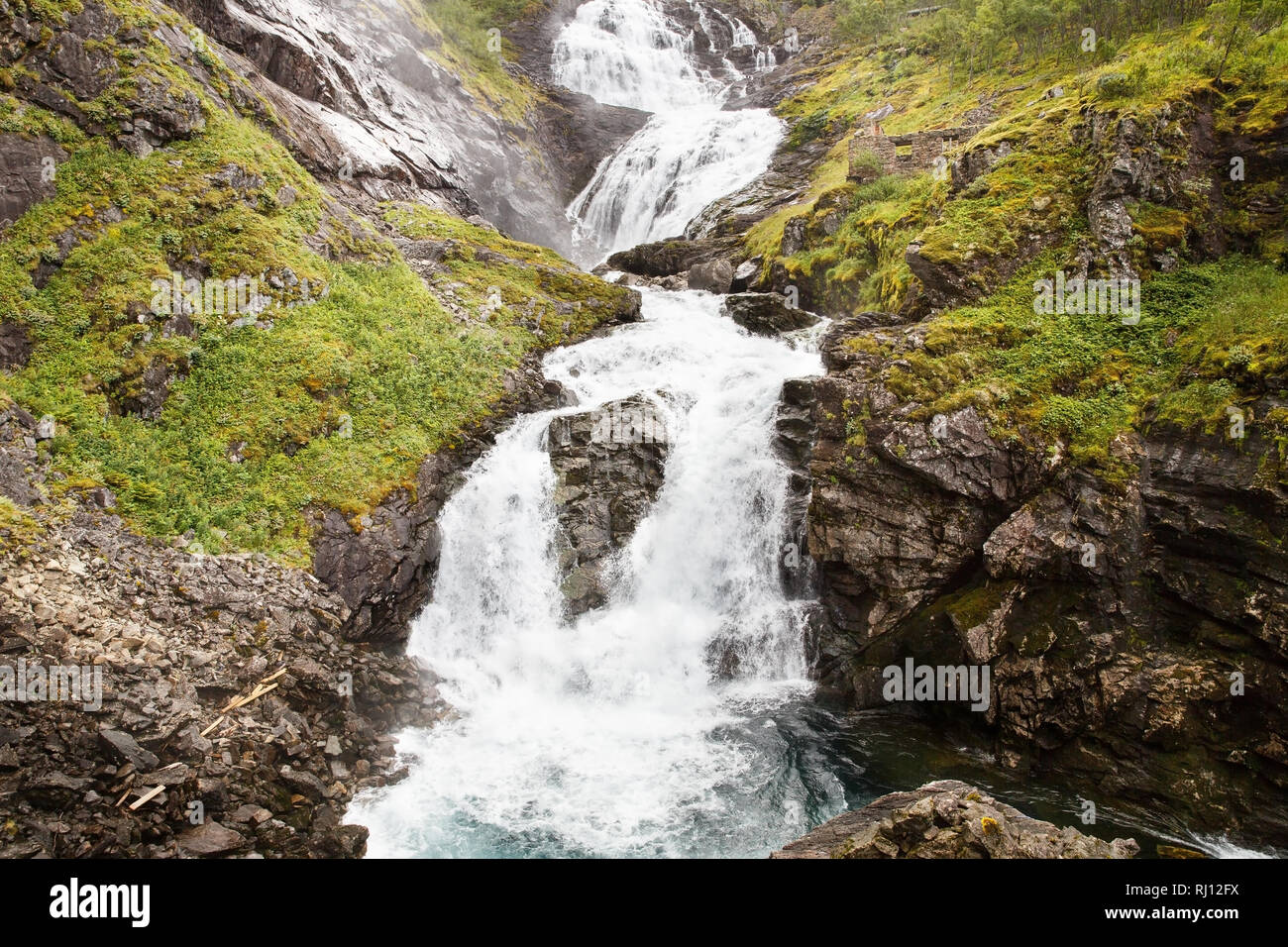 Latefossen, uno dei più grandi cascate in Norvegia. Foto Stock