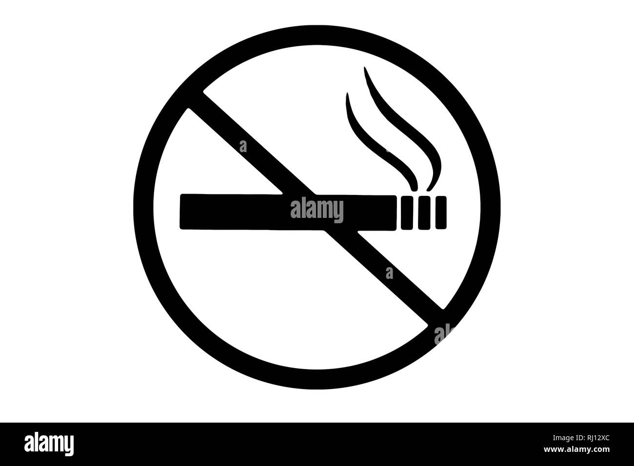Non fumare icon illustrazione isolati su sfondo bianco Foto Stock