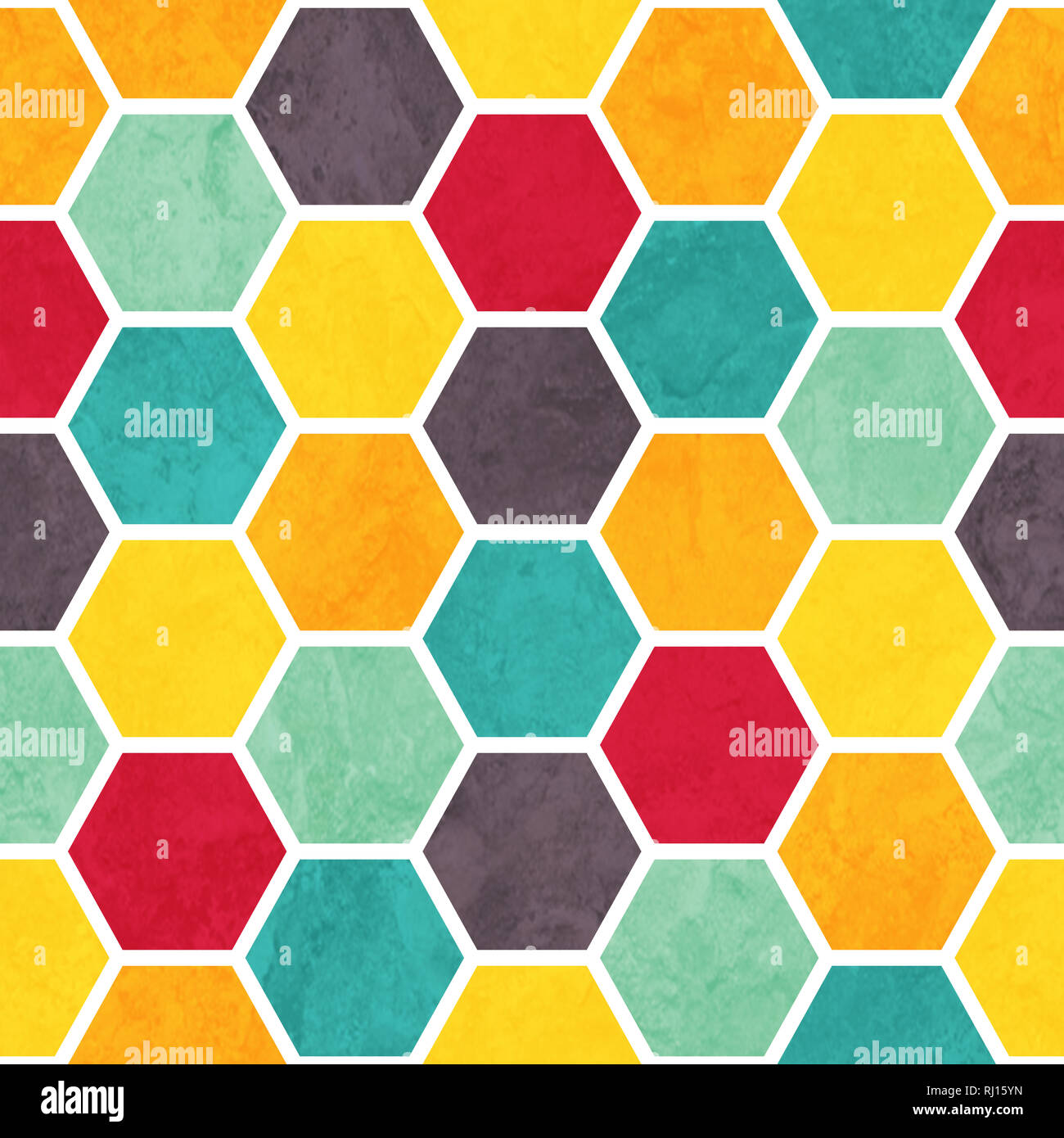 Un multicolore digitale senza soluzione di continuità geometrica del modello - Quando si ripete la piastrella fa un modello senza giunture. Foto Stock