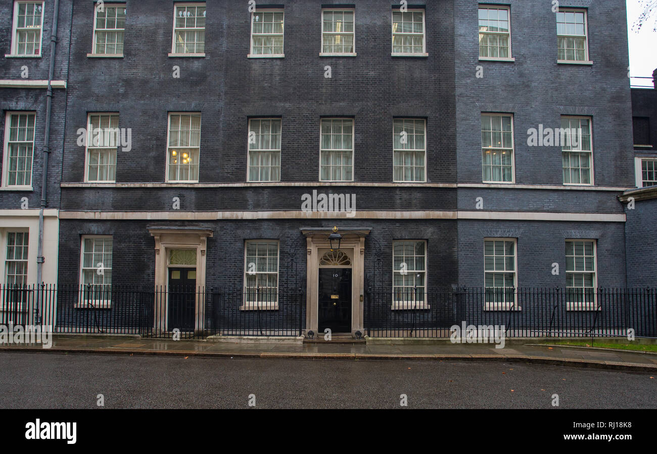 Il numero 10 di Downing Street porta Foto Stock
