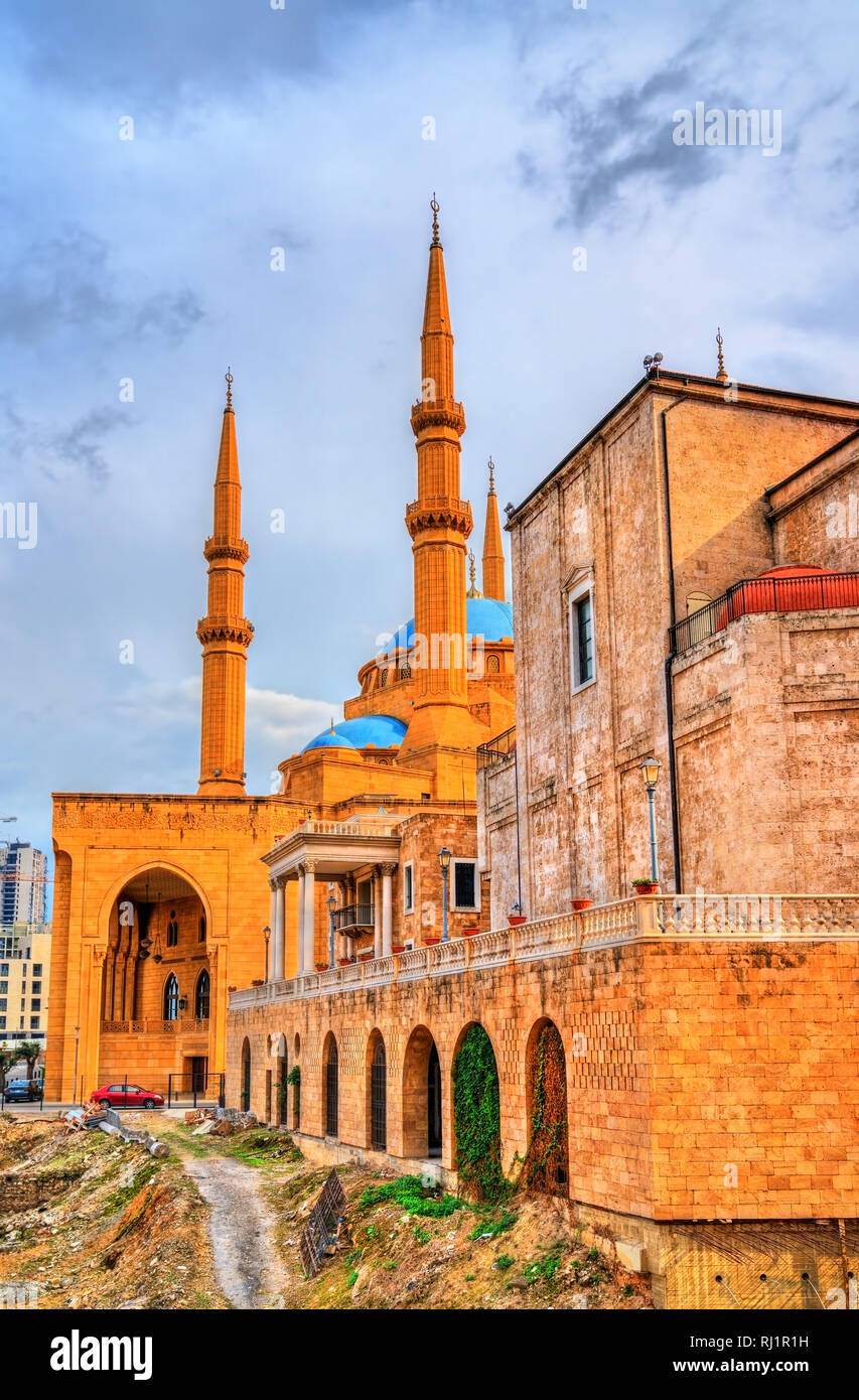 Mohammad Al-Amin moschea a Beirut, Libano Foto Stock