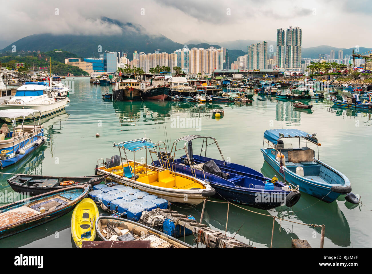 Il villaggio di pescatori di Lei Yu Mun, Kowloon, Hong Kong, Cina, Asia. Foto Stock