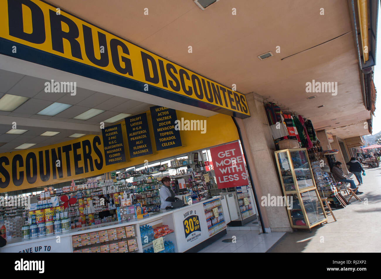 Tijuana, Messico: sconto del farmaco. Foto Stock