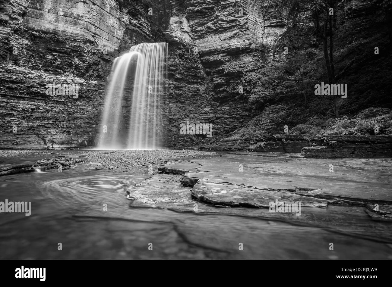 Scogliera Eagle Falls, a l'Avana Glen Park nella regione dei Laghi Finger, nello Stato di New York. Foto Stock