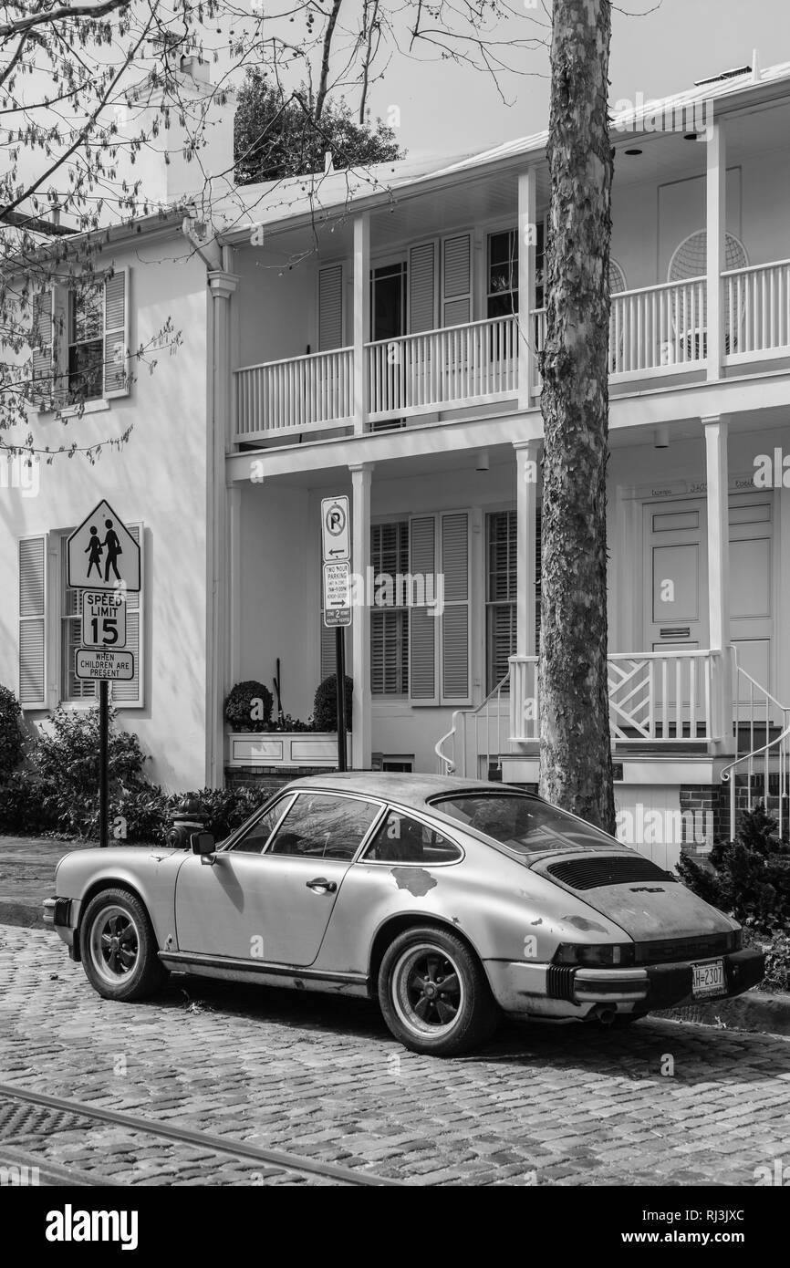 Vintage Porsche in Georgetown, Washington DC Foto Stock