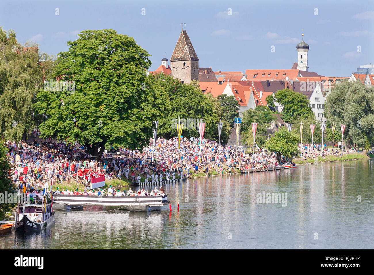 Fischerstechen, Ulm, Baden-Württemberg, Deutschland Foto Stock