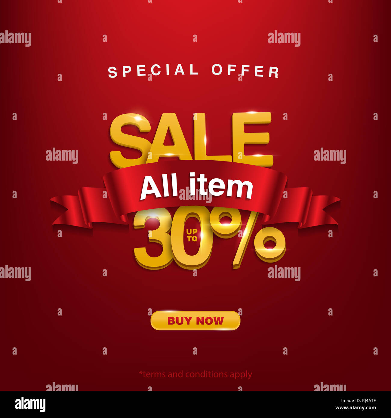 Vendita banner progettazione del modello grande vendita speciale fino al 30% di sconto Foto Stock