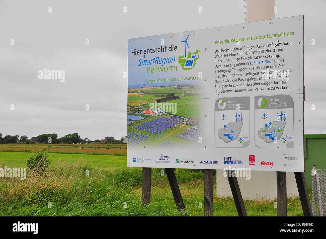 Deutschland, Schleswig-Holstein, Nordfriesland, Pellworm, Energiezentrum Foto Stock