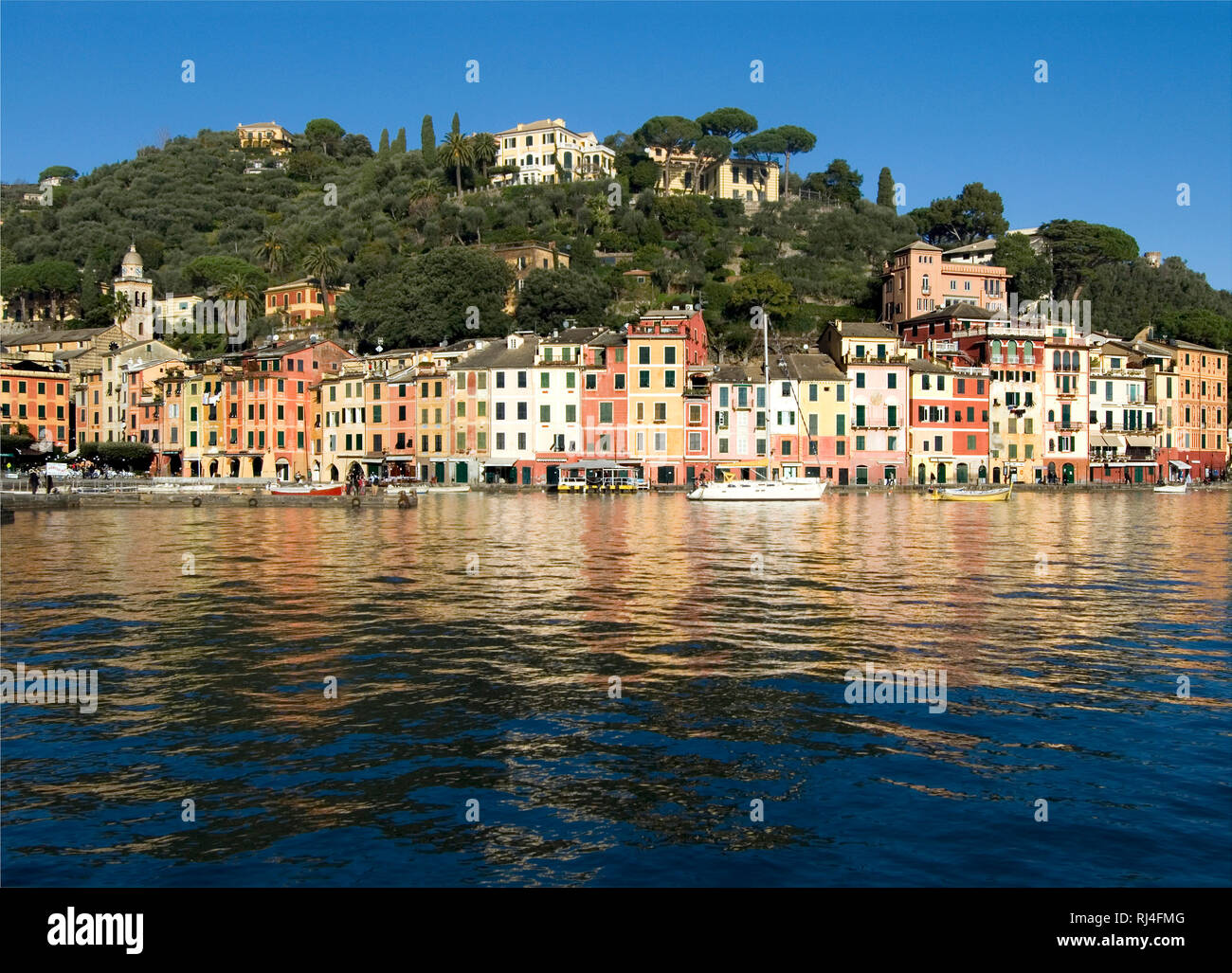 Portofino, Costa Ligure, Italia, Porto, Barche Foto Stock