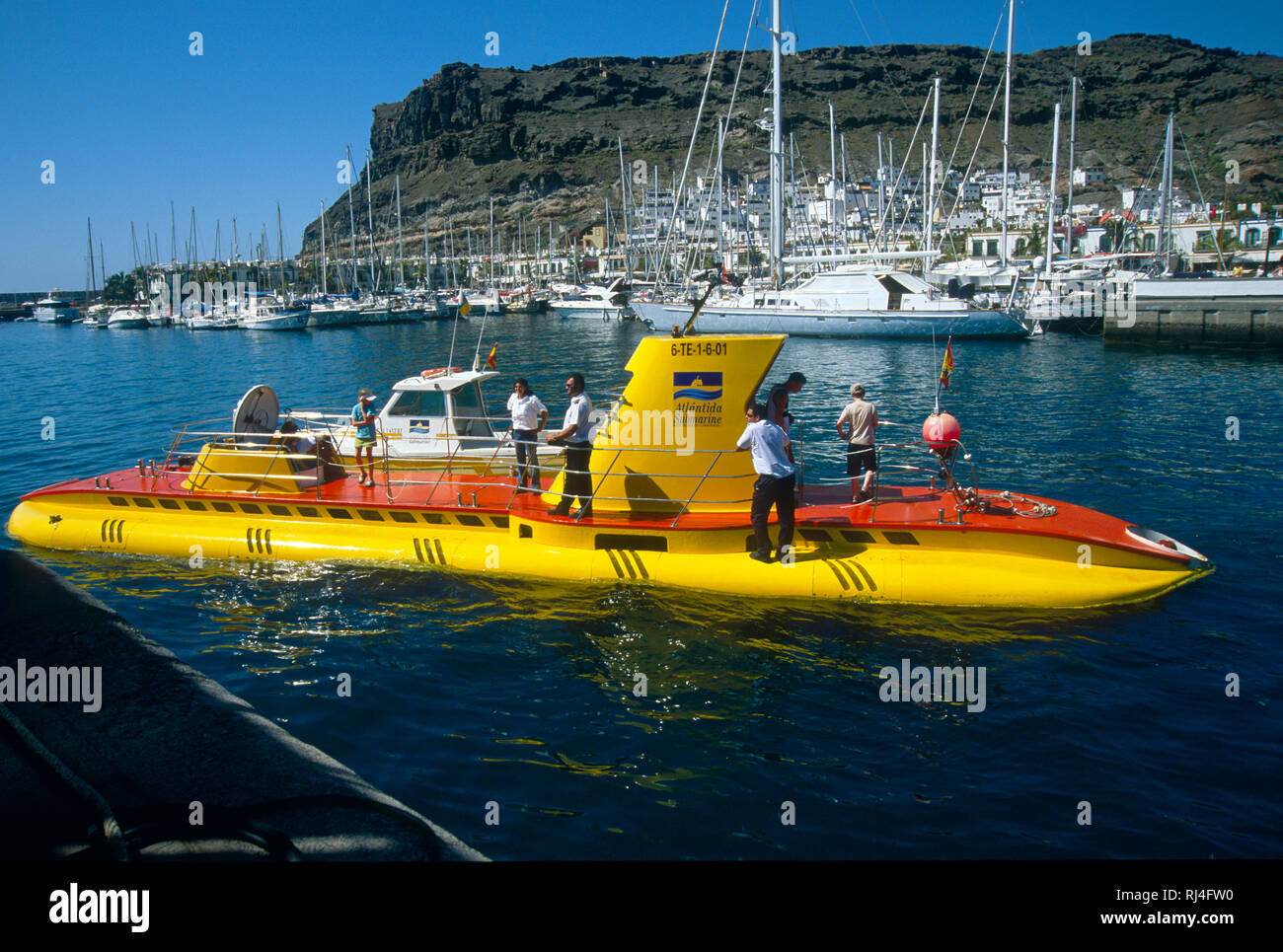 Puerto de Mogán?n, Abenteuer-U-Boot, Hafen Foto Stock