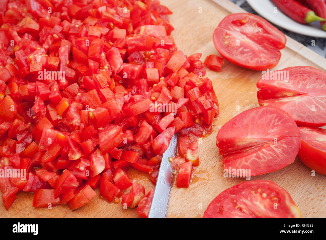 Ochsenherz-Tomaten Foto Stock