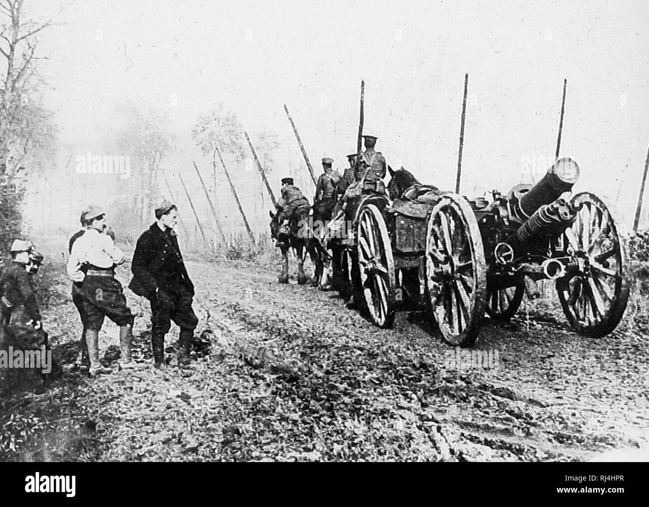 WW1 un campo britannico obice Foto Stock