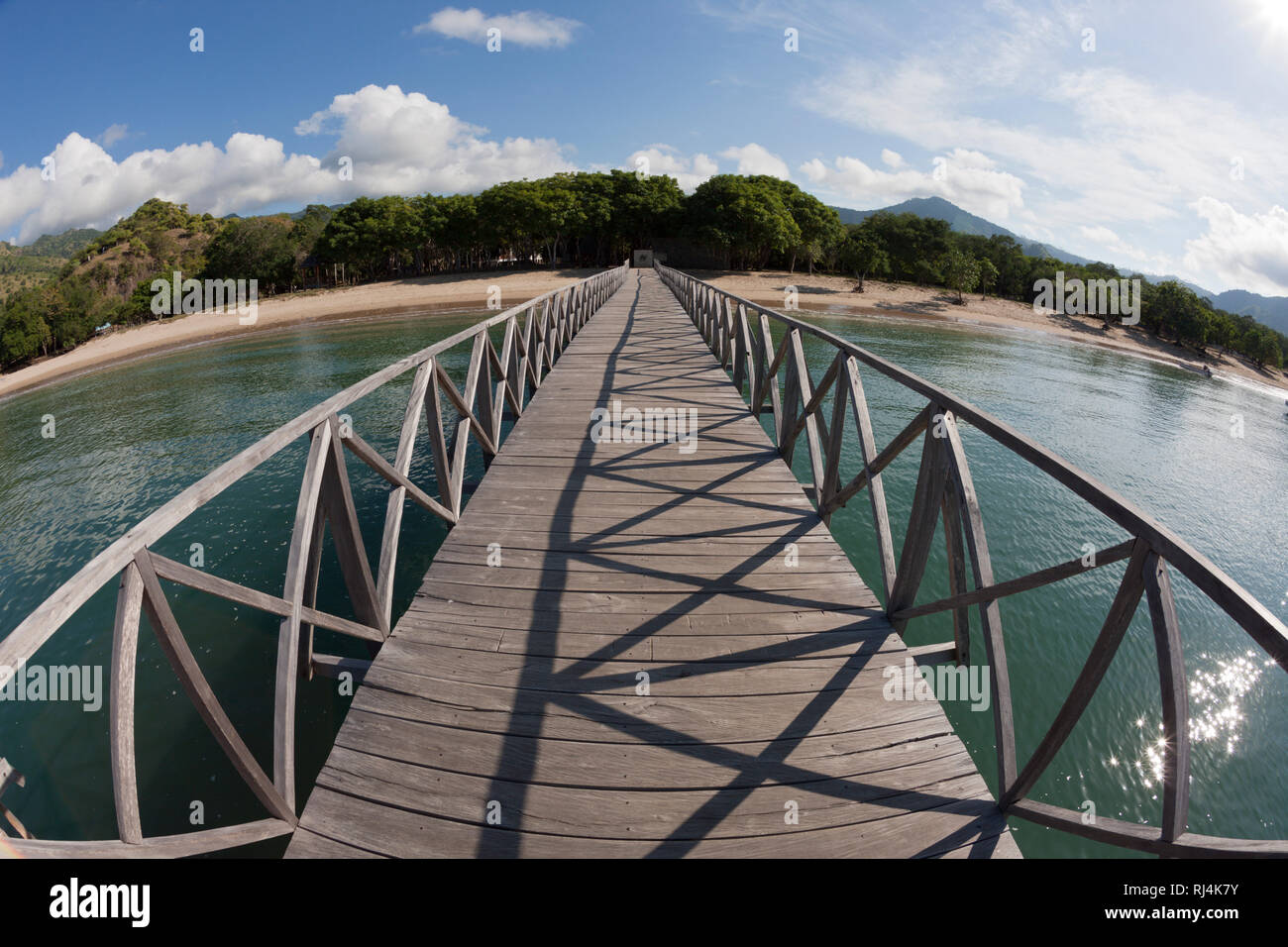 Anlegesteg von Komodo , Komodo Nationalpark, Indonesien Foto Stock
