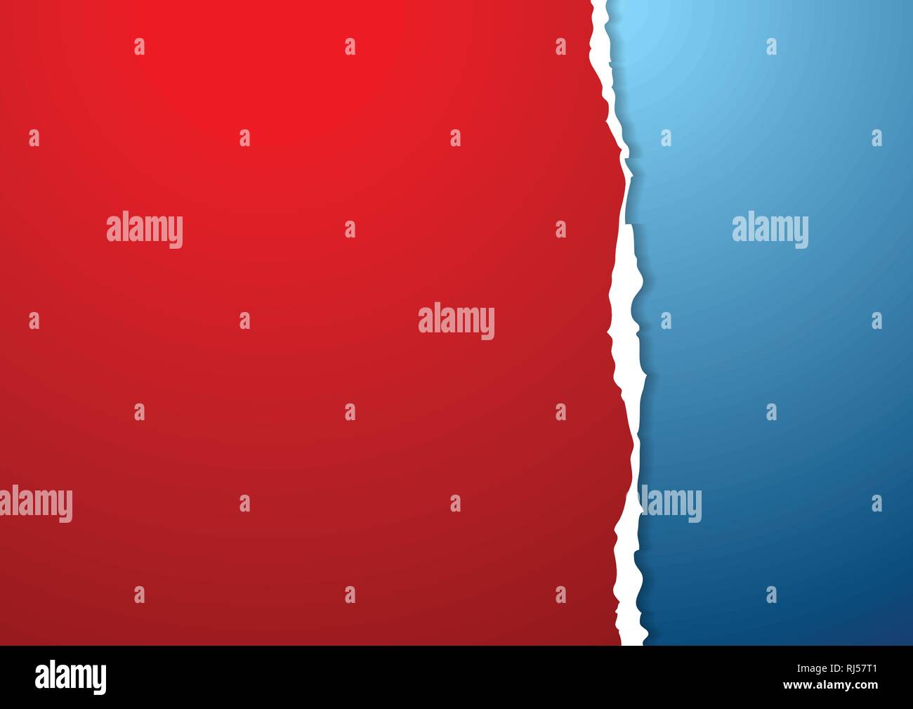 Blu e rosso abstract sfondo della carta con bordo frastagliato. Il design del vettore Illustrazione Vettoriale