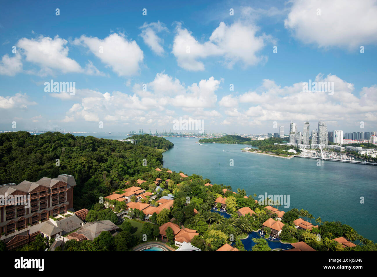 Paesaggio urbano, architettura, l'isola di Sentosa, Singapore Foto Stock