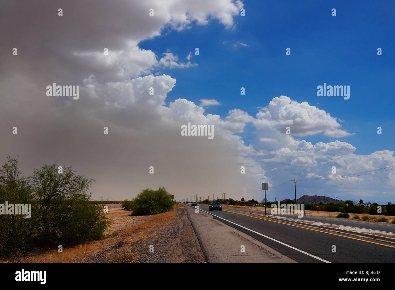 Un haboob, altrimenti noto come una tempesta di polvere monsone, viene dal deserto e oltrepassa la valle di Phoenix. Foto Stock