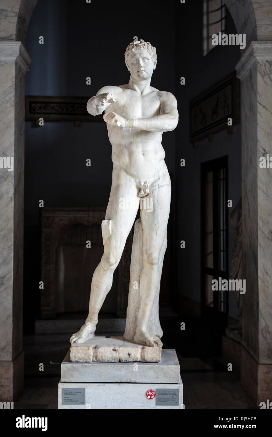 Europa, Italien, Lazio, Rom Vatikan, statua des' Apoxyomenos (Vatikanische Museen) Foto Stock