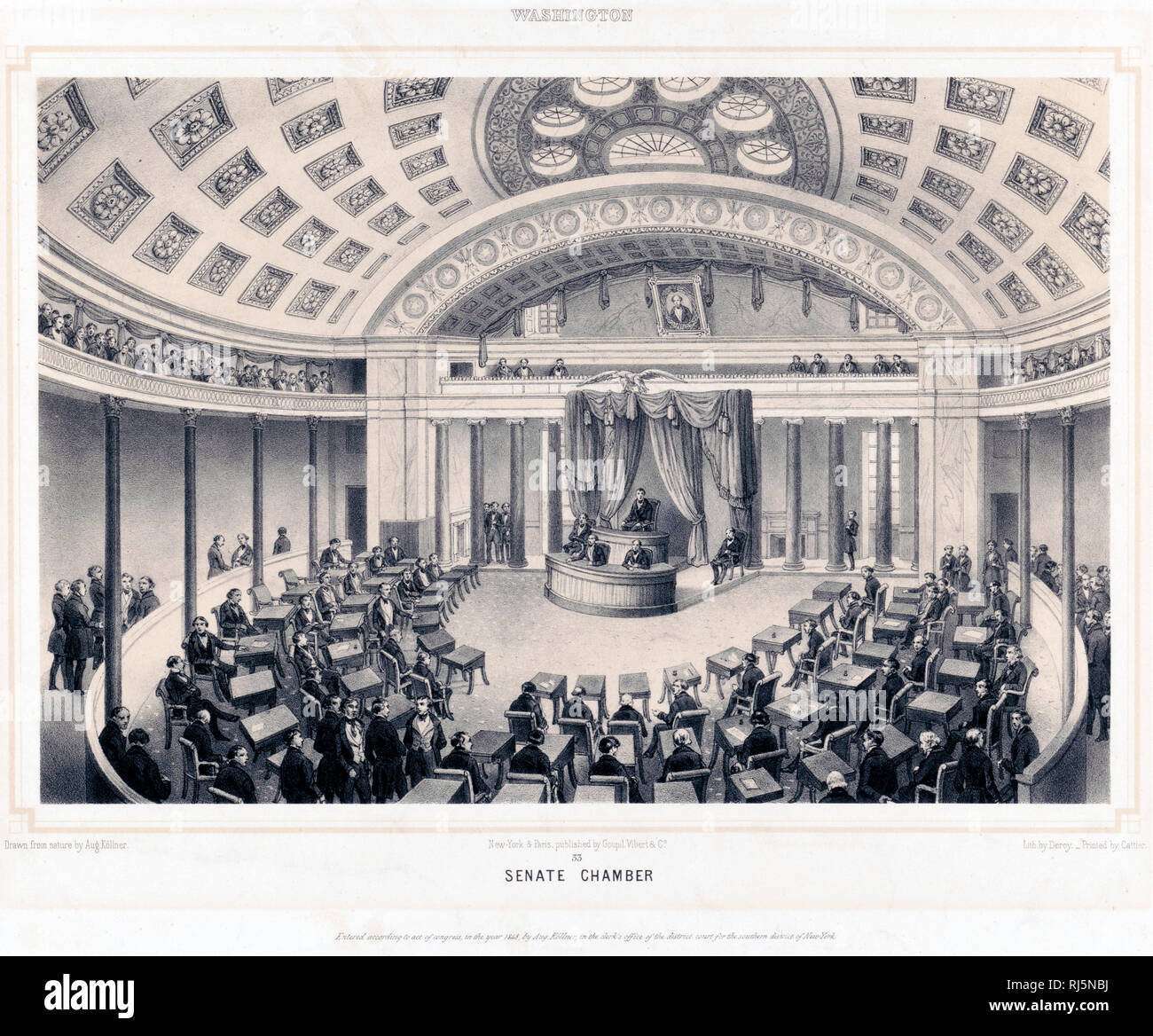 Senato degli Stati Uniti di camera ca. 1850 Foto Stock
