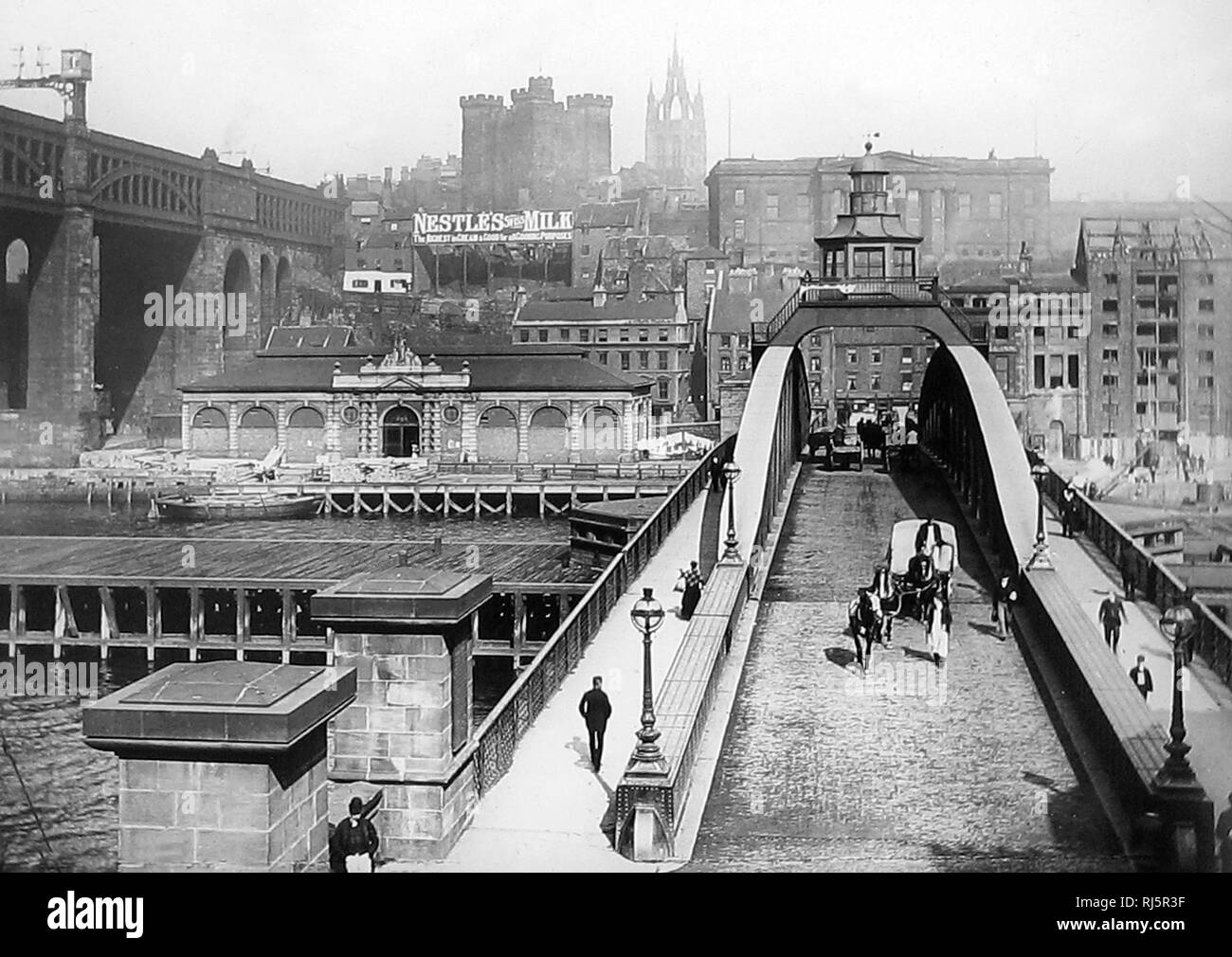 Ponte girevole, Newcastle upon Tyne Foto Stock