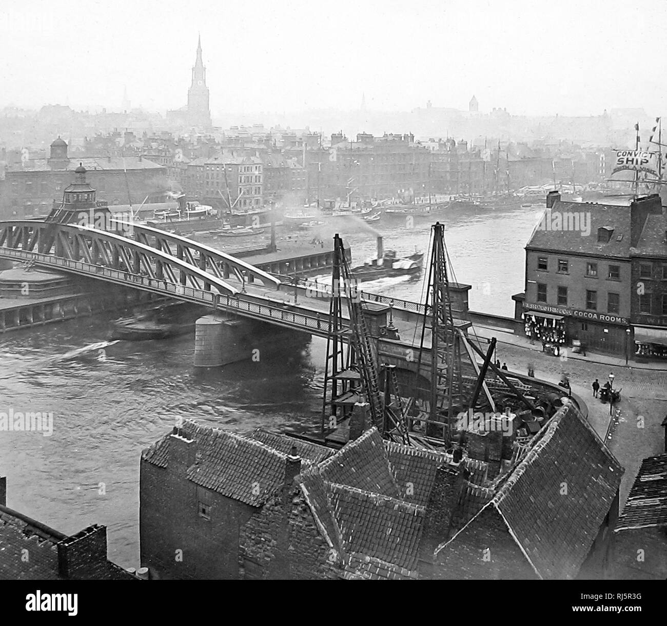 Ponte girevole, Newcastle upon Tyne Foto Stock