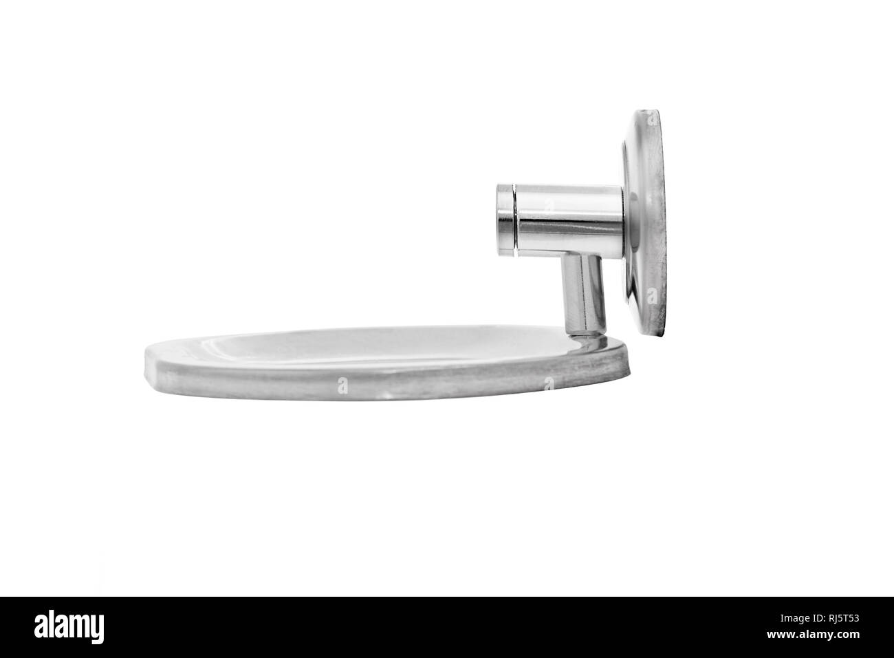 Sapone con metallo e soap box isolati su sfondo bianco Foto Stock