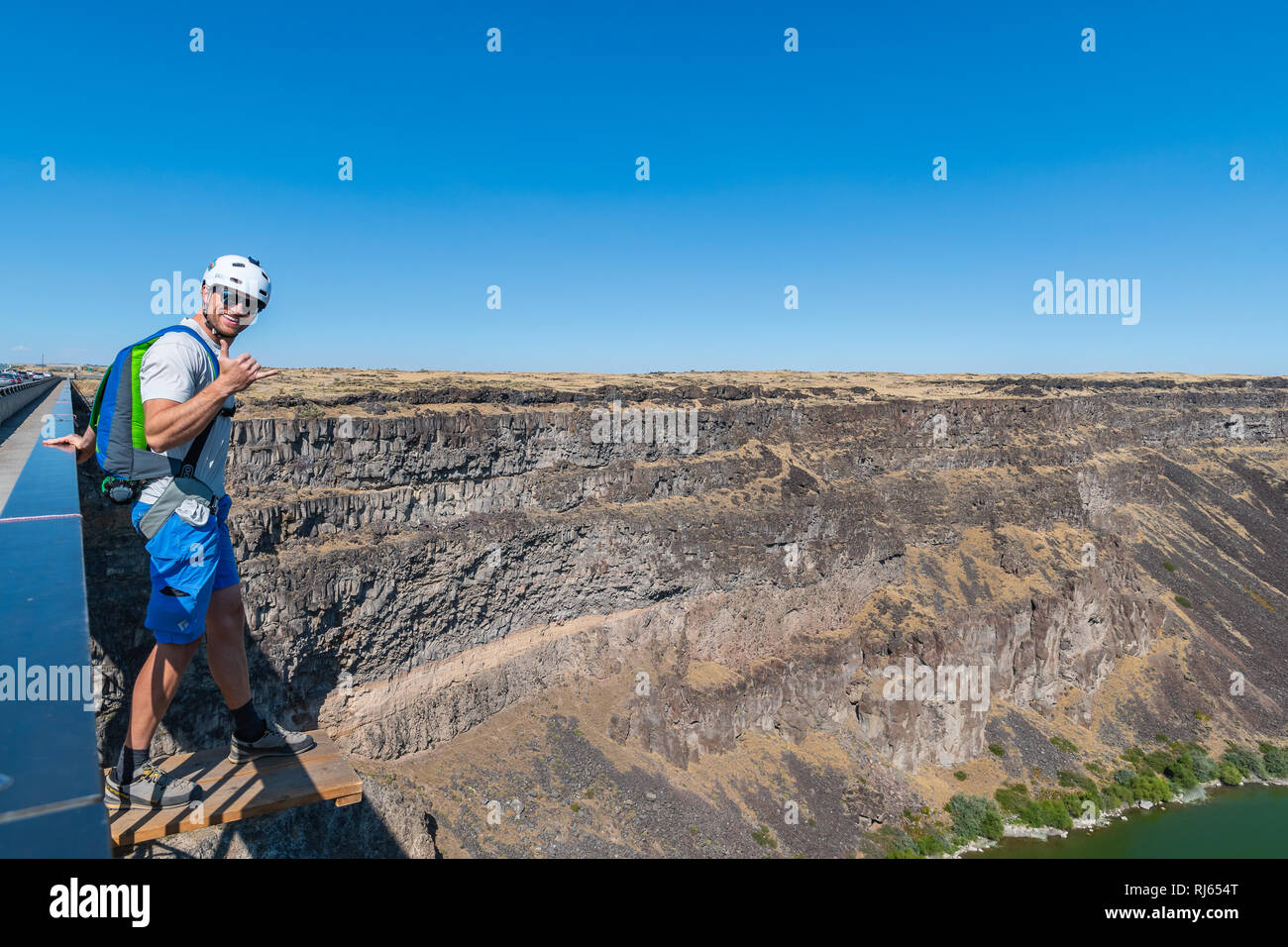 Elia WEber guizzi di Perrine Bridge in Twin Falls Idaho Foto Stock