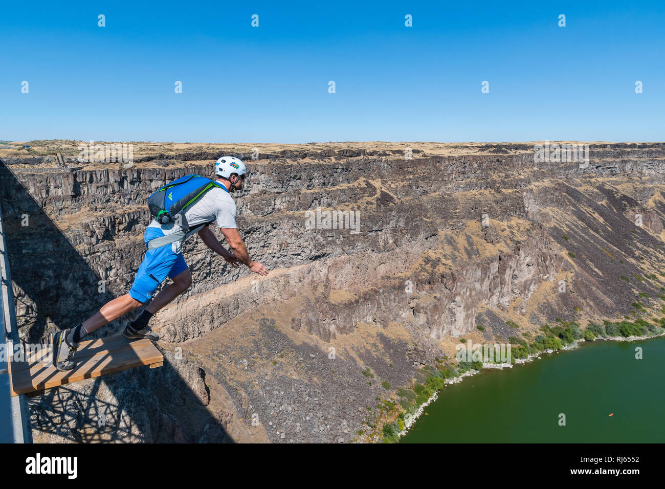 Elia Weber guizzi di Perrine Bridge in Twin Falls Idaho Foto Stock