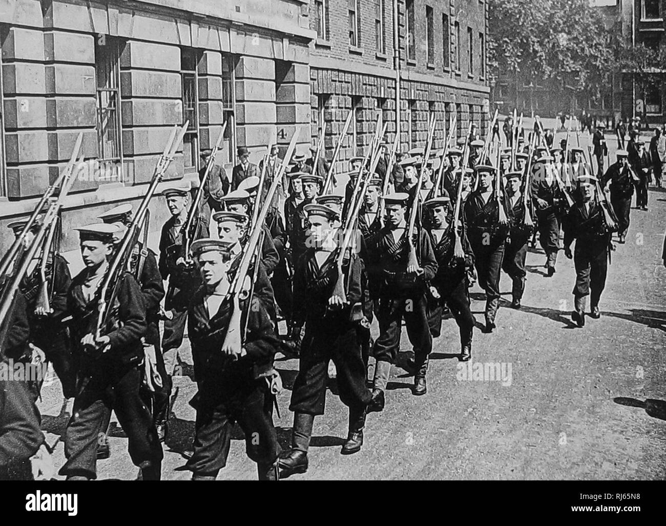 La mobilitazione del Royal Naval Reserve durante il WW1 Foto Stock