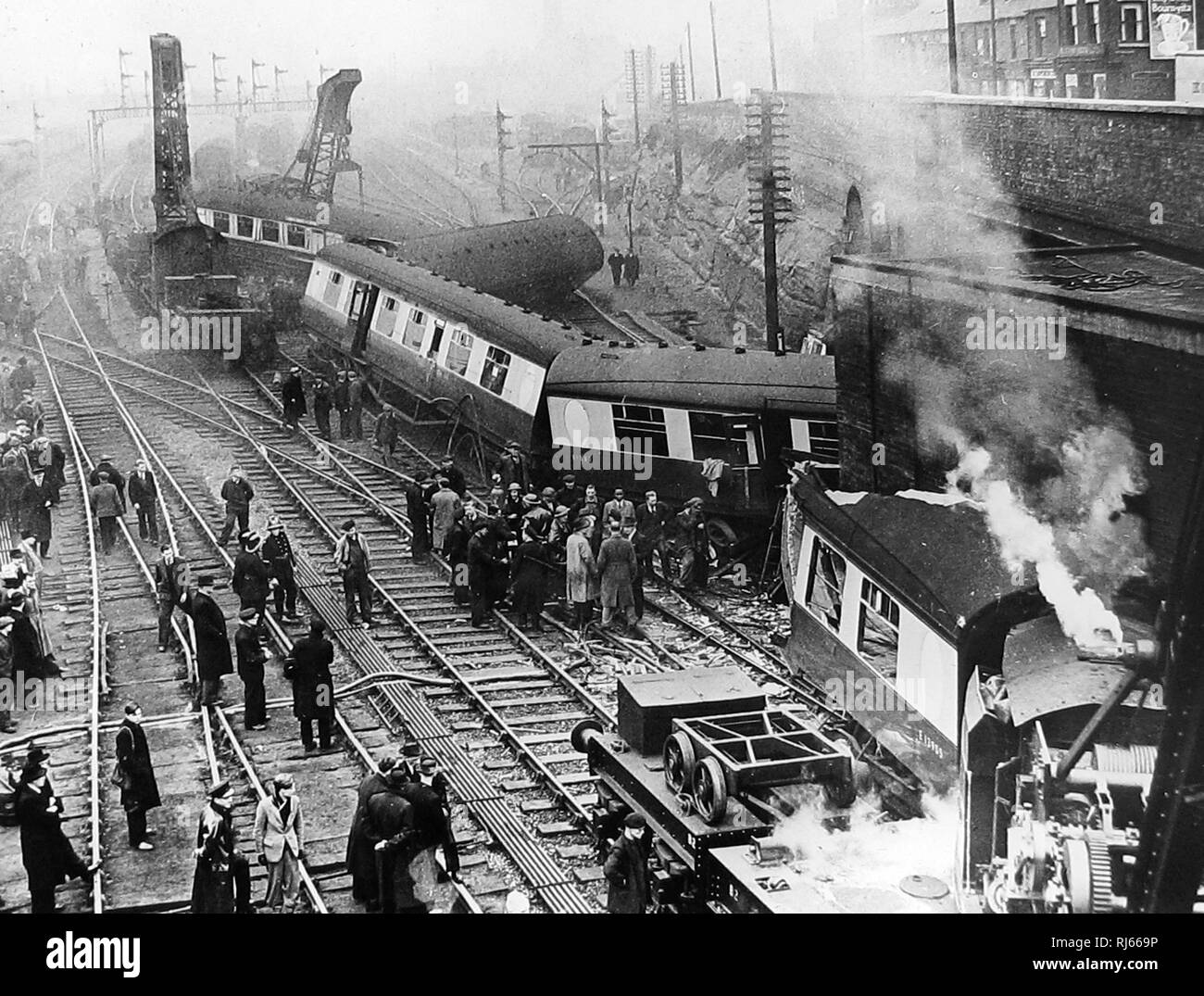 Incidente ferroviario, Doncaster il 16 marzo 1951 Foto Stock