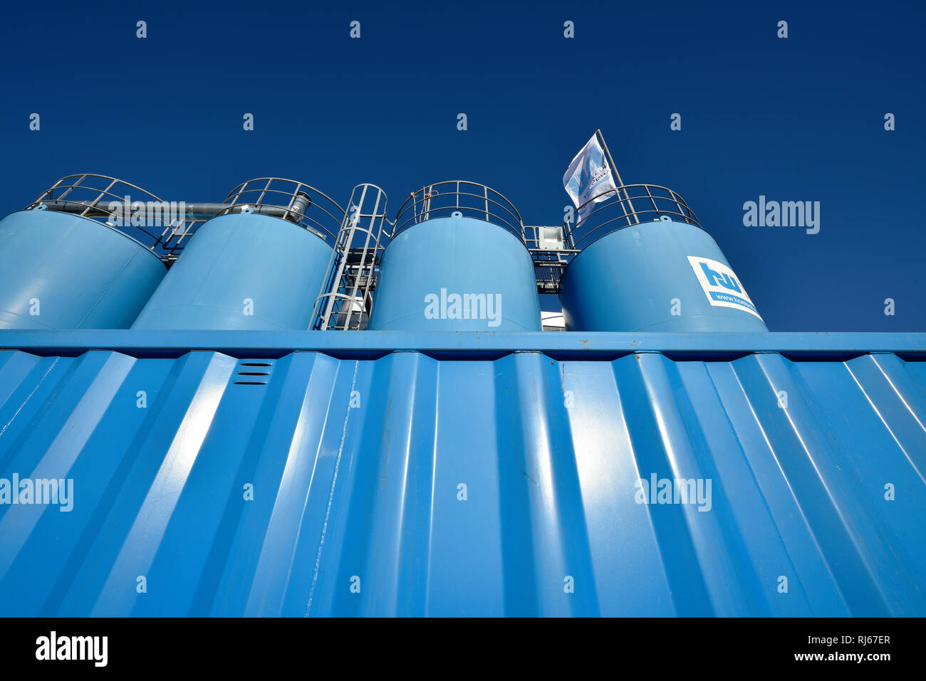 Aufbereitungsanlage Grundwassermanagement, Bauprojekt S21 Stuttgart 21 Bahnprojekt Stuttgart-Ulm, Stoccarda, Baden-Württemberg, Deutschland Foto Stock