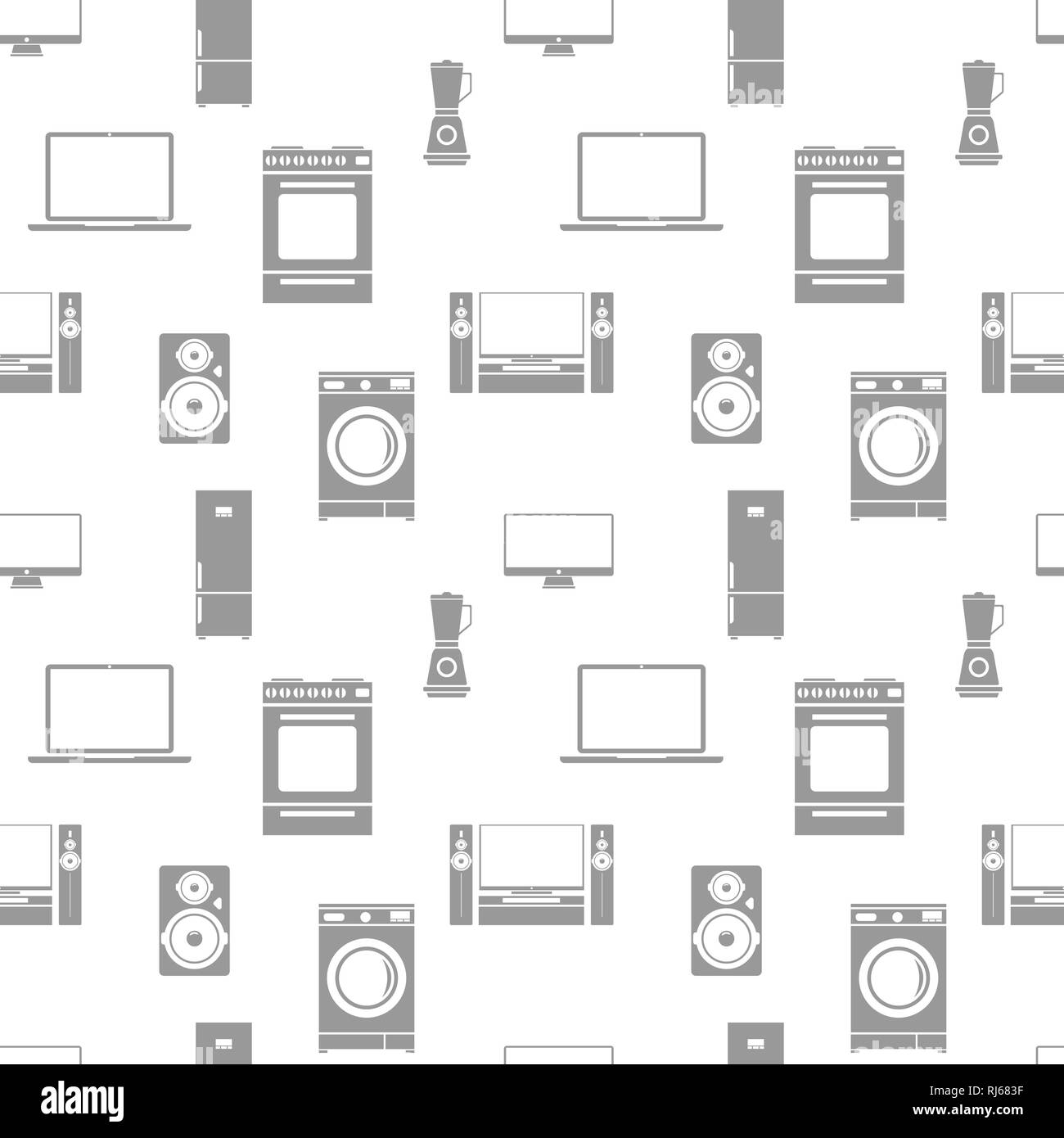Elettrodomestici seamless pattern. Illustrazione Vettoriale. Illustrazione Vettoriale