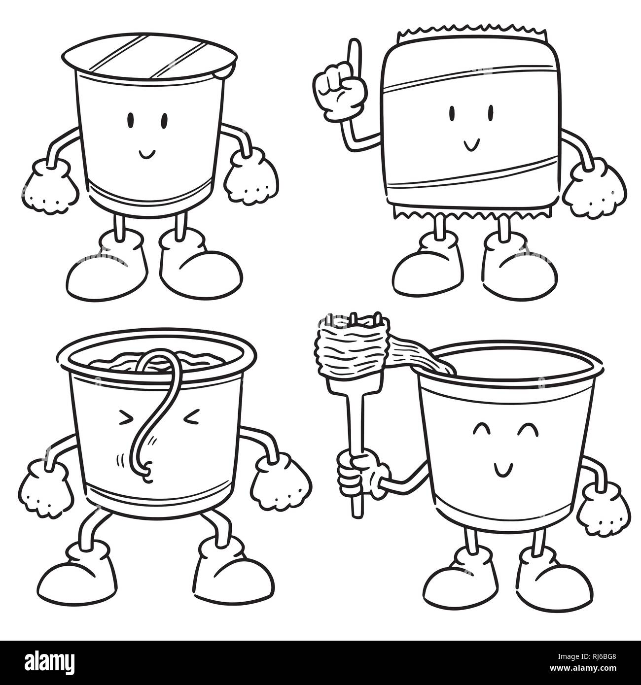 Set di vettore di noodle Illustrazione Vettoriale