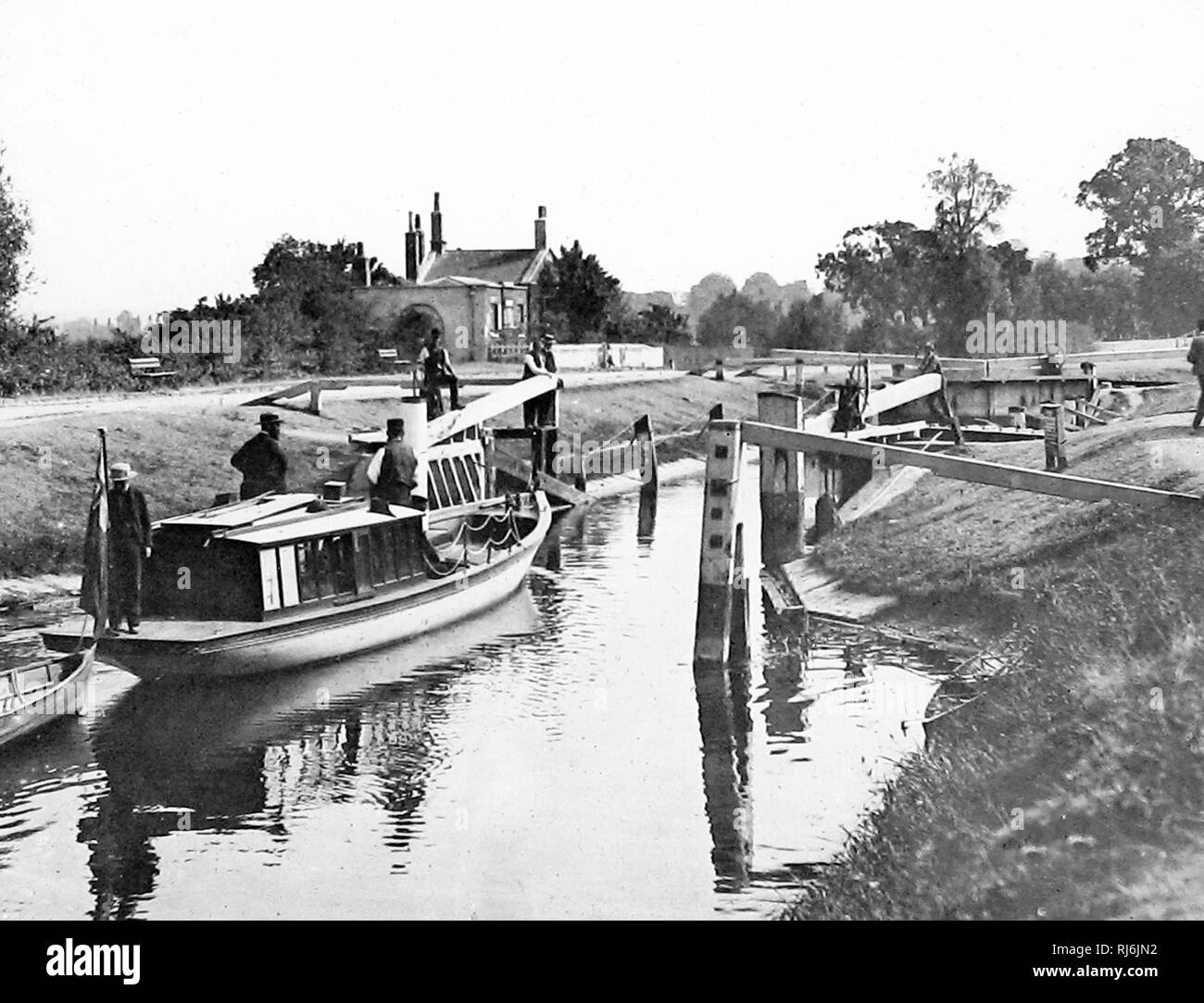 Chertsey serratura, Thames di Fiume Foto Stock