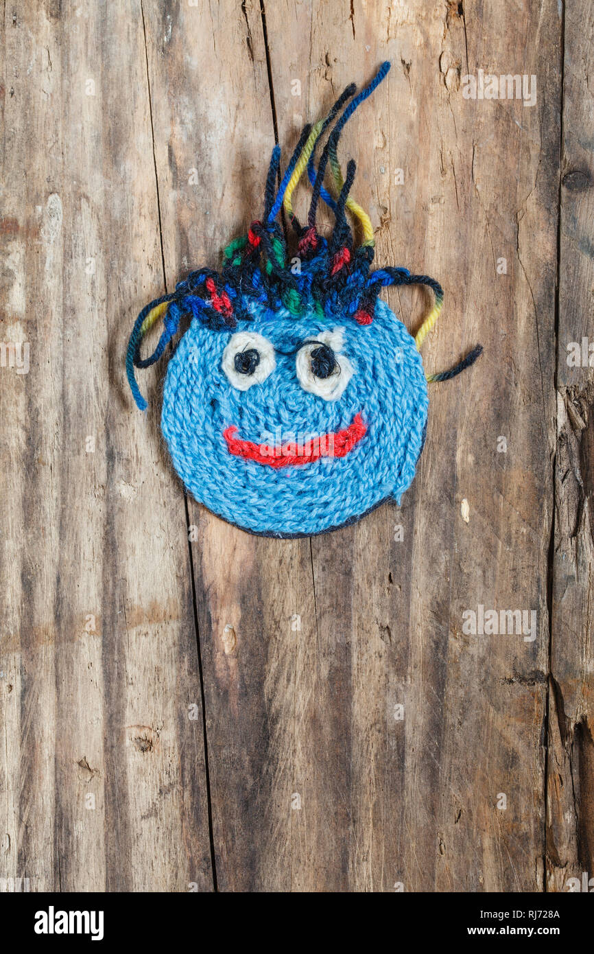 Smiley Buntes aus wolle Foto Stock