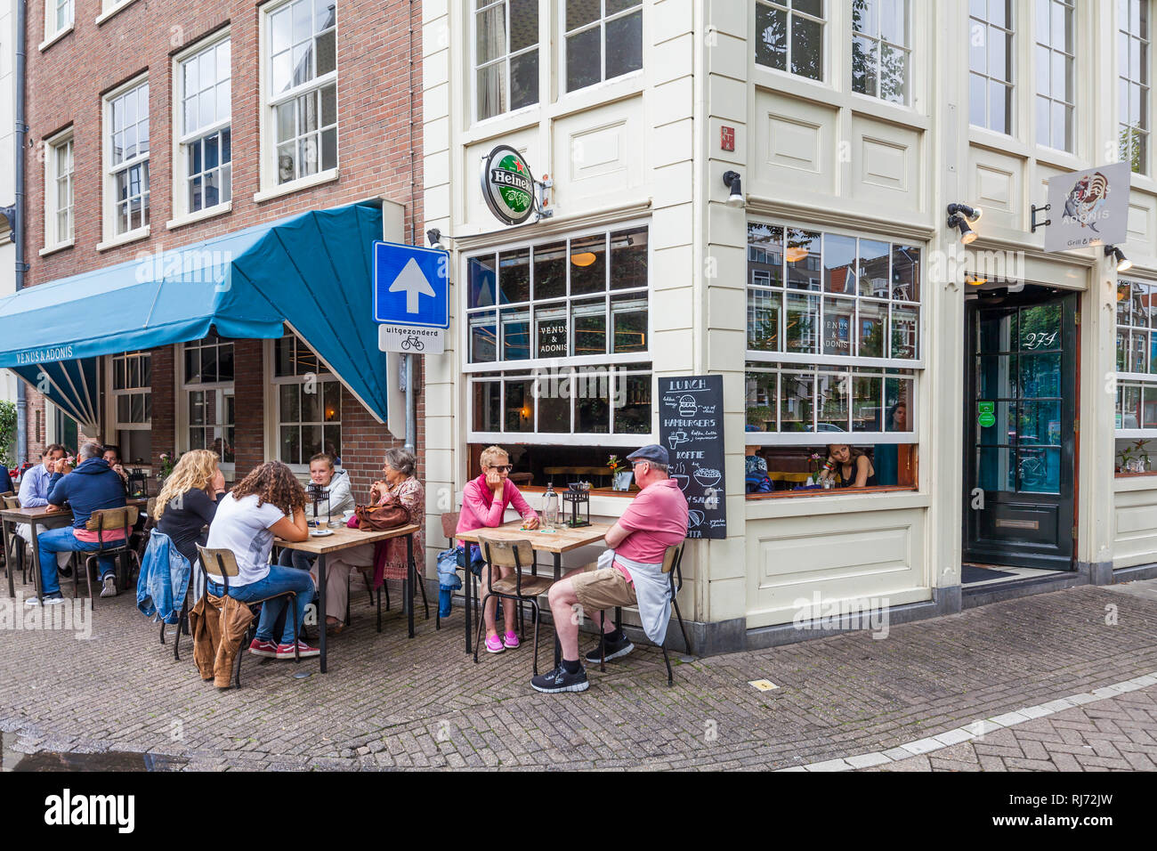 Niederlande, Amsterdam, Prinsengracht, Ristorante Grill Bar Venere e Adone Foto Stock