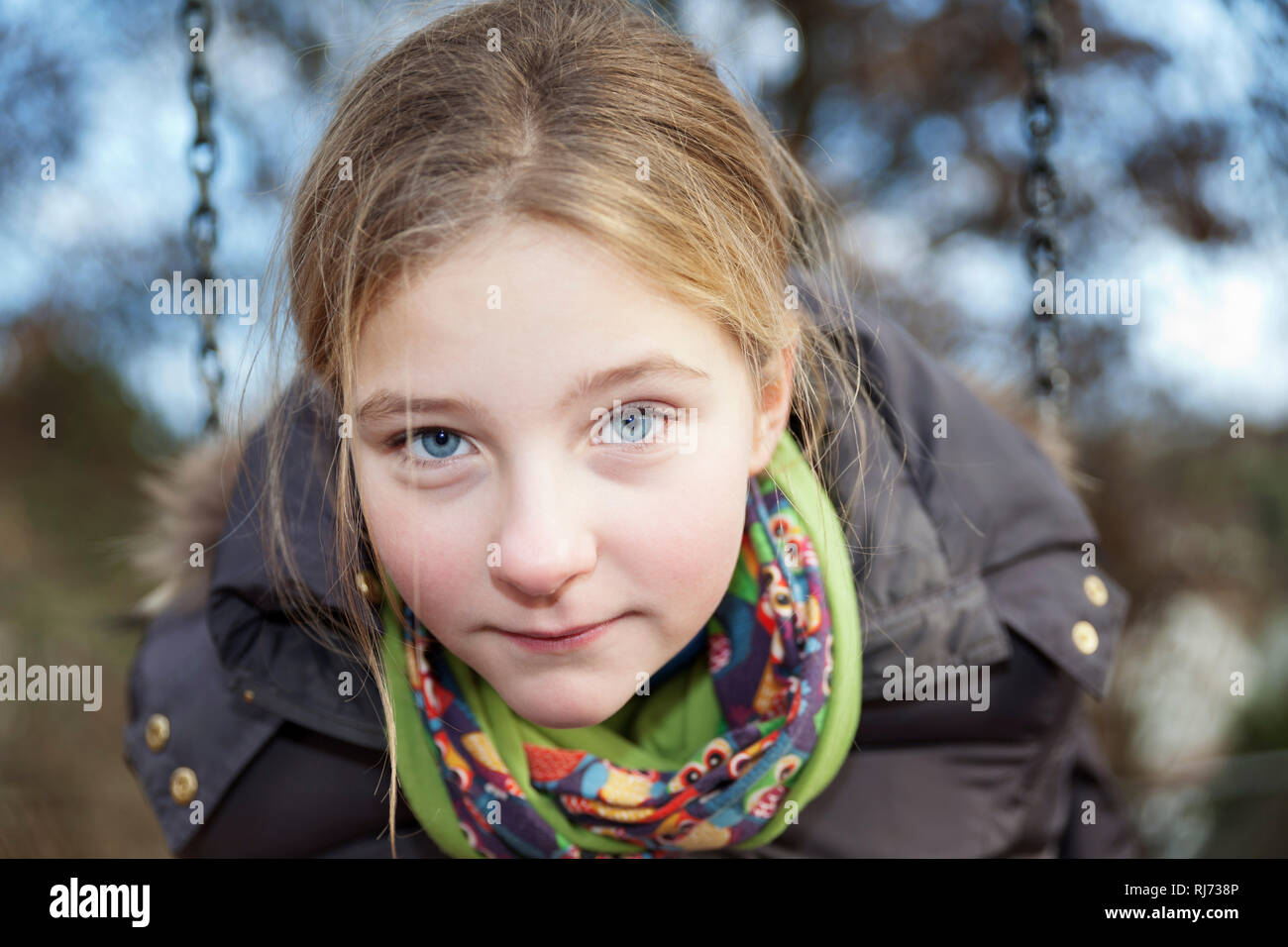 Mädchen, 10 Jahre alt, Ritratto Foto Stock