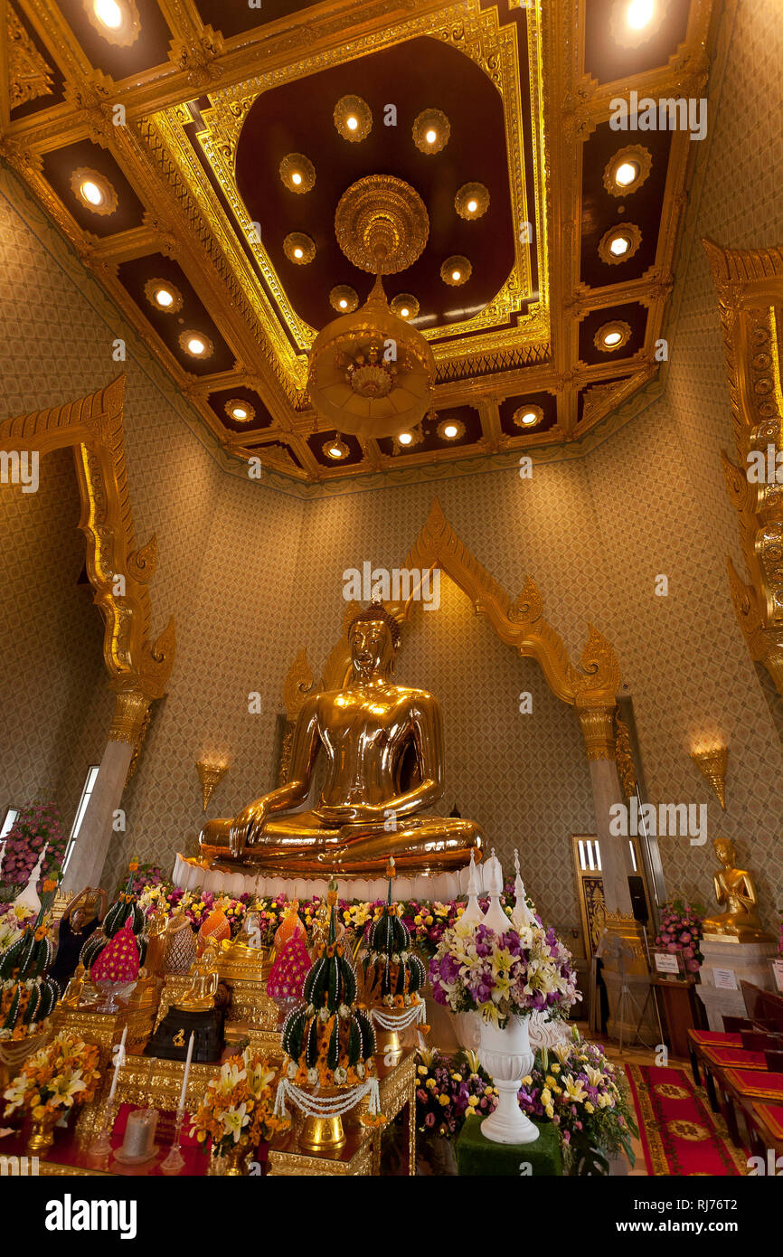 Größter sitzender goldener Buddha Thailands im Tempel Wat Traimit, Bangkok, Thailandia Foto Stock