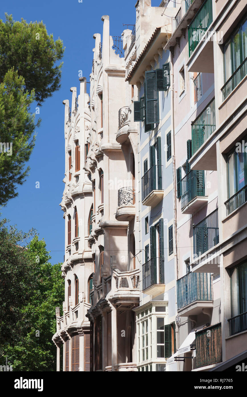 Jugendstilgebäude Edifici Casasayas, Modernisme, Plaça del Mercat, Palma de Mallorca, Mallorca, Balearen, Spanien Foto Stock