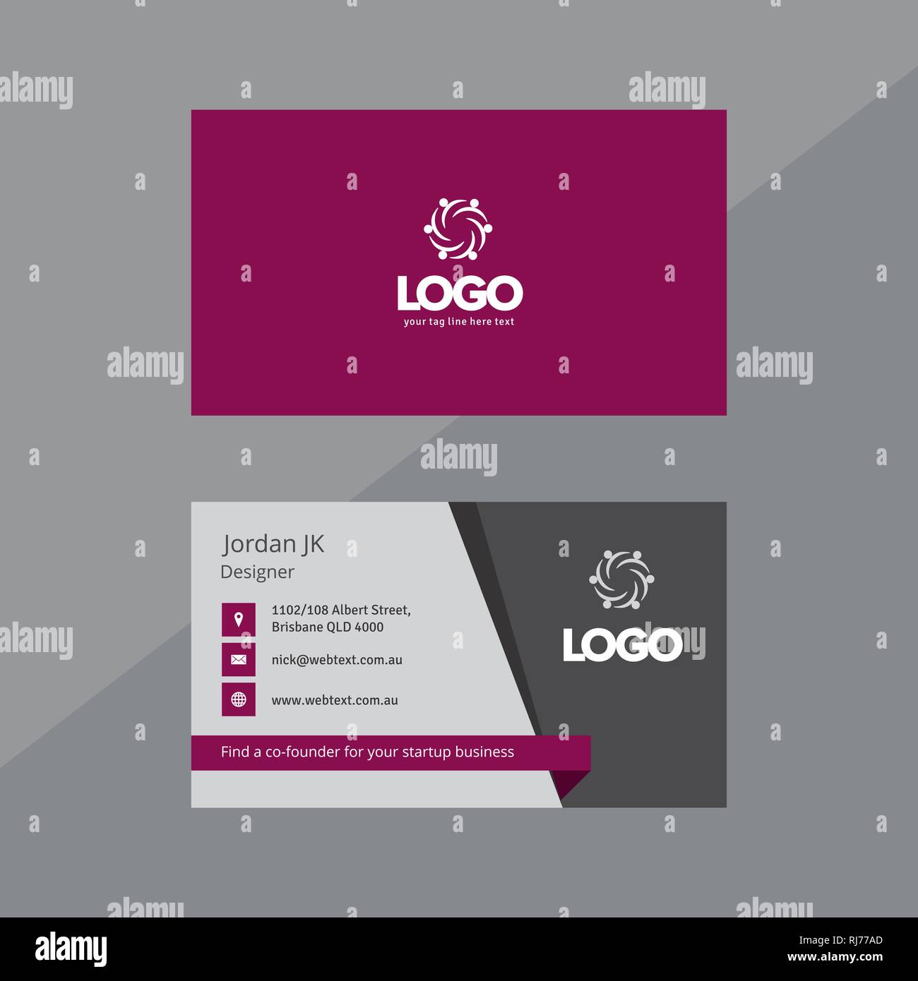 Professional Business Card e progettazione di carta intestata Illustrazione Vettoriale