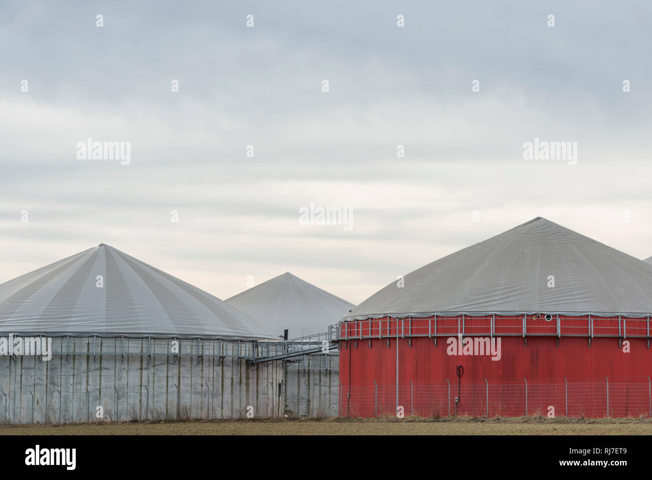 Altenstadt, Assia, Deutschland, Biogasanlage Foto Stock