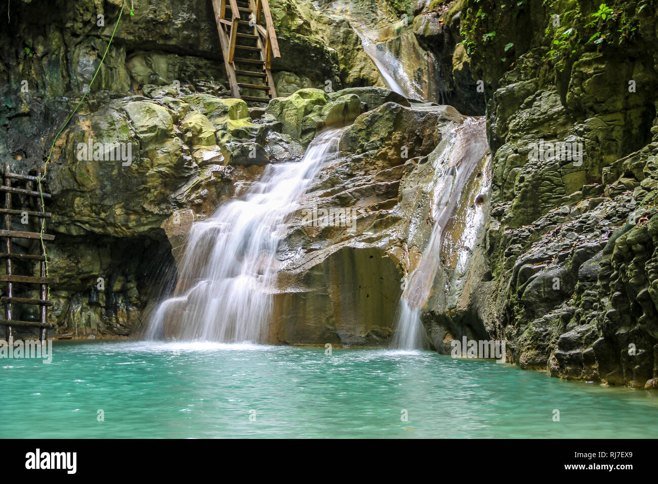 Große Antillen, Karibik, Dominikanische Republik, Imbert, Naturjuwel 27 Charcos de Damajagua Foto Stock