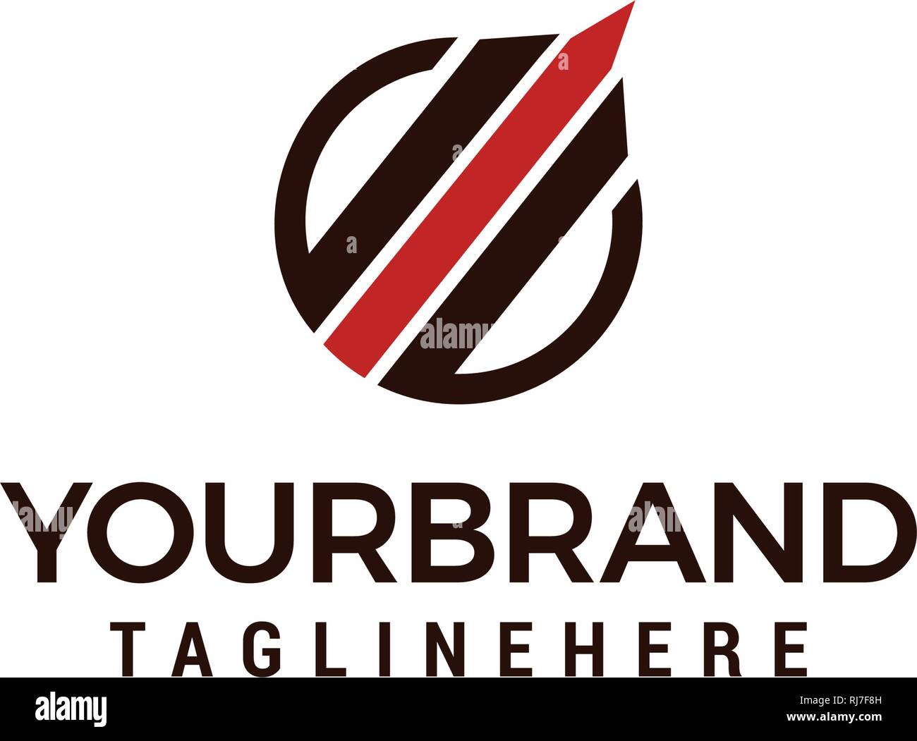 La freccia circolare del logo di innovazione del modello di progettazione Illustrazione Vettoriale