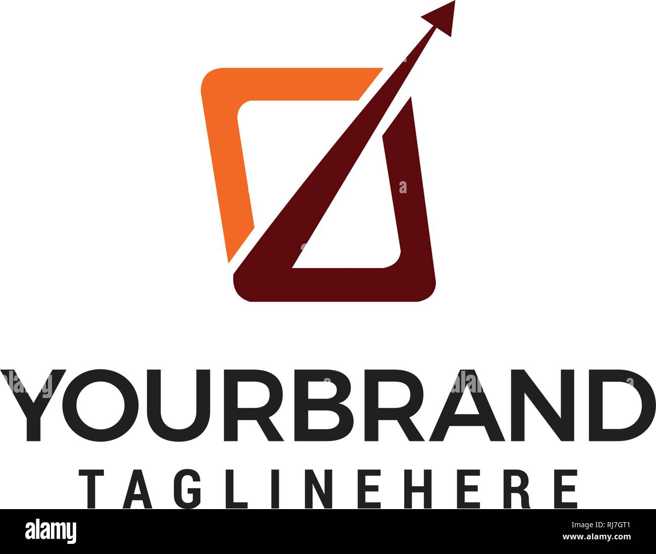 La freccia circolare del logo di innovazione del modello di progettazione Illustrazione Vettoriale