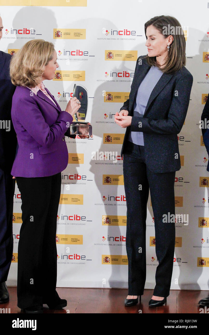 Madrid, Spagna. 05 feb 2019. Regina Letizia di Spagna partecipa alla giornata internazionale di Secure Internet presso il Museo Nazionale al Centro Artistico Reina Sofia il 5 febbraio 2019 a Madrid, Spagna. Credito: Jimmy Olsen/Media punzone ***Nessuna Spagna***/Alamy Live News Foto Stock