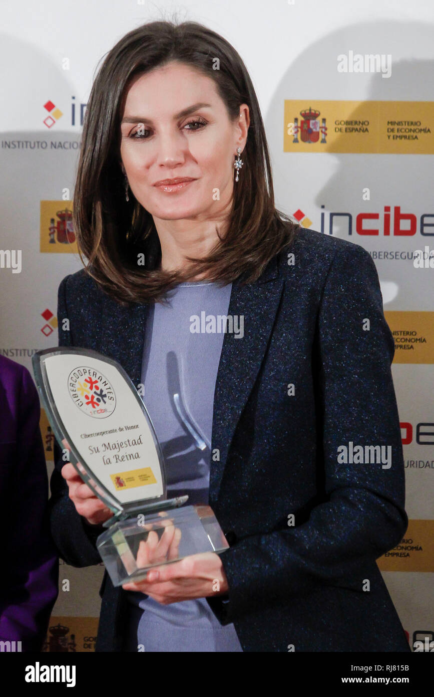 Madrid, Spagna. 05 feb 2019. Regina Letizia di Spagna partecipa alla giornata internazionale di Secure Internet presso il Museo Nazionale al Centro Artistico Reina Sofia il 5 febbraio 2019 a Madrid, Spagna. Credito: Jimmy Olsen/Media punzone ***Nessuna Spagna***/Alamy Live News Foto Stock