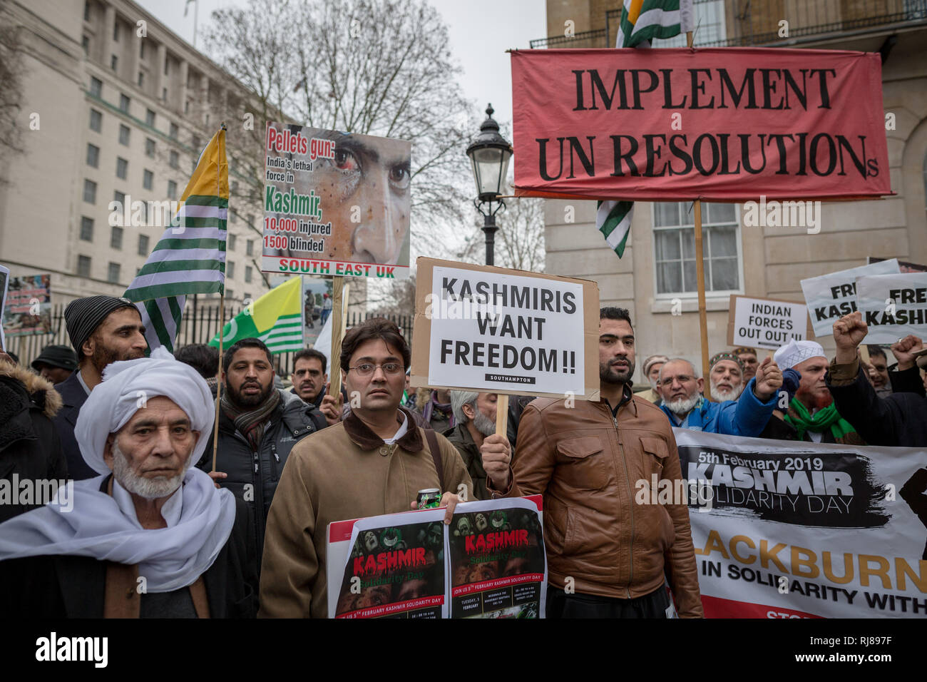 Londra, Regno Unito. 5 febbraio, 2019. Kashmir annuale Giornata di solidarietà. Credito: Guy Corbishley/Alamy Live News Foto Stock