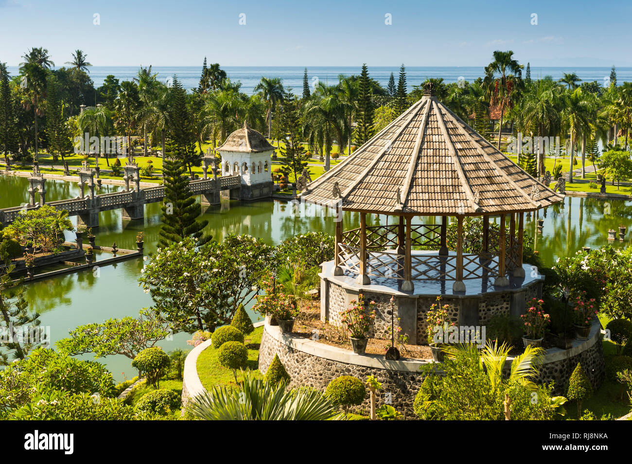 Amlapura, Wasserpalast Puri Taman Ujung Foto Stock