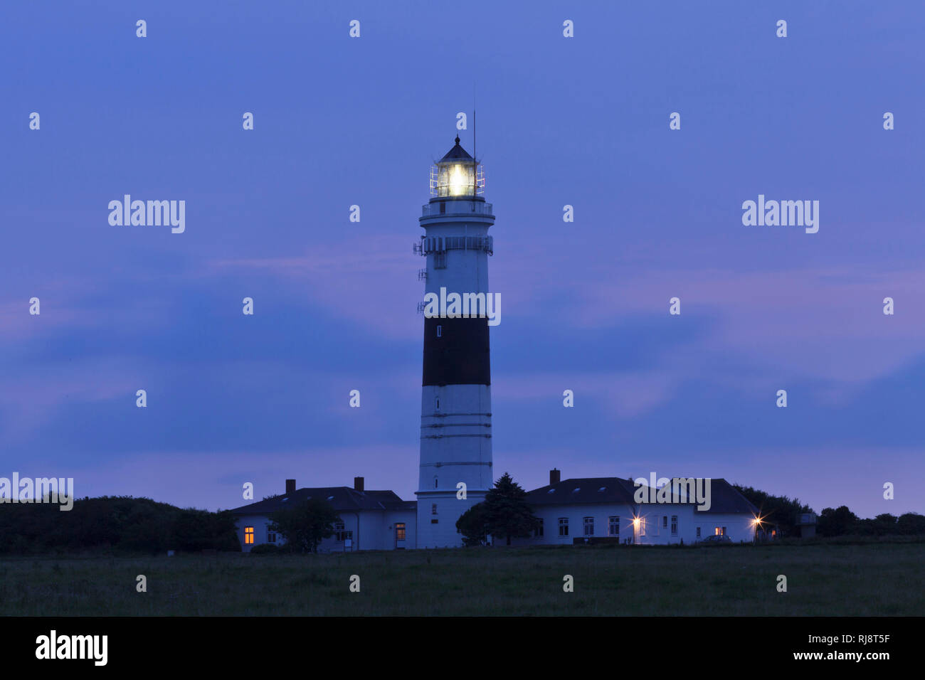 Leuchtturm bei Kampen, Sylt, Nordfriesland, Schleswig Holstein, Deutschland Foto Stock