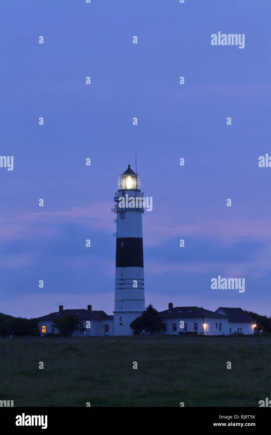 Leuchtturm bei Kampen, Sylt, Nordfriesland, Schleswig Holstein, Deutschland Foto Stock